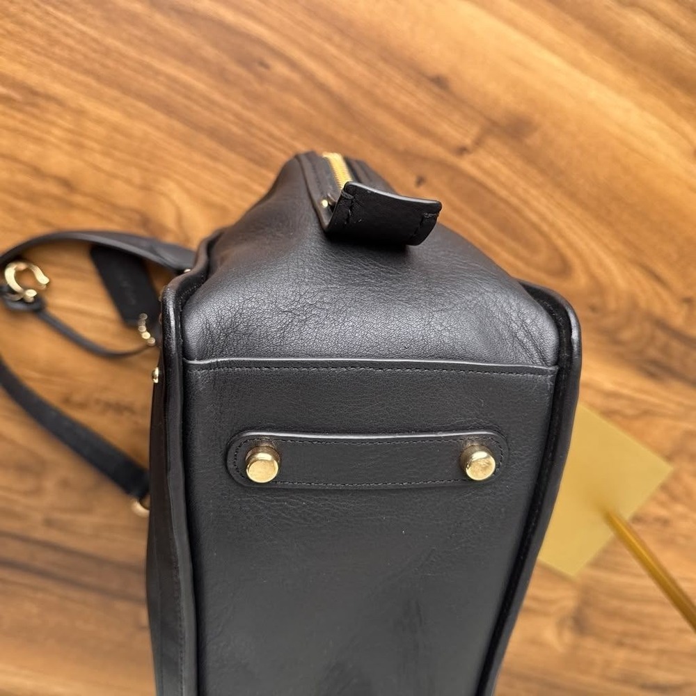 Coach Dreamer 36 Black Leather Shoulder Bag Satchel Gold Hardware - Picture 16 of 16